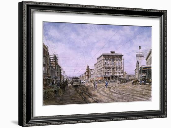 Los Angeles: Looking South From Main & Spring-Stanton Manolakas-Framed Giclee Print