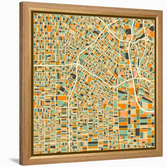 Los Angeles Map-Blue Jazzberry-Framed Stretched Canvas