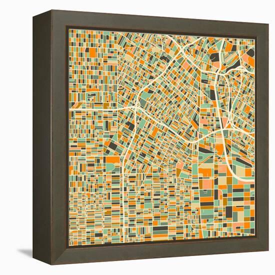 Los Angeles Map-Blue Jazzberry-Framed Stretched Canvas