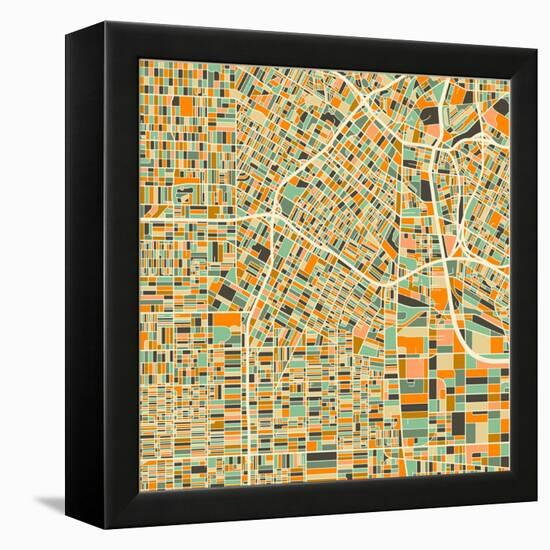 Los Angeles Map-Blue Jazzberry-Framed Stretched Canvas