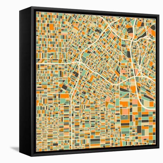 Los Angeles Map-Blue Jazzberry-Framed Stretched Canvas