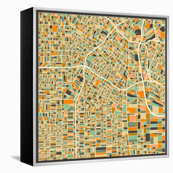 Los Angeles Map-Blue Jazzberry-Framed Stretched Canvas