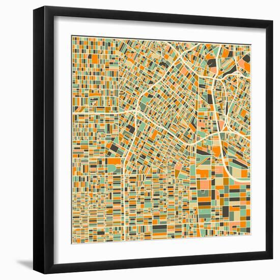 Los Angeles Map-Blue Jazzberry-Framed Art Print