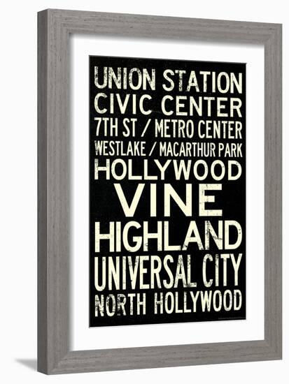 Los Angeles Metro Rail Stations Vintage Subway Retro Metro Travel-null-Framed Art Print