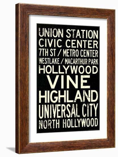 Los Angeles Metro Rail Stations Vintage Subway Retro Metro Travel-null-Framed Art Print