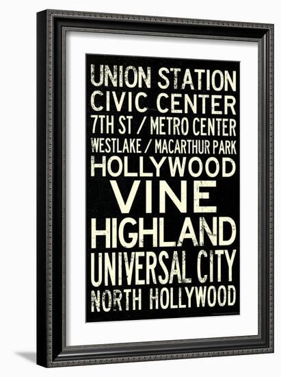 Los Angeles Metro Rail Stations Vintage Subway Retro Metro Travel-null-Framed Art Print