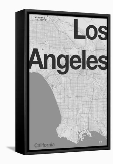 Los Angeles Minimal Map-Florent Bodart-Framed Premier Image Canvas