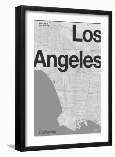 Los Angeles Minimal Map-Florent Bodart-Framed Giclee Print