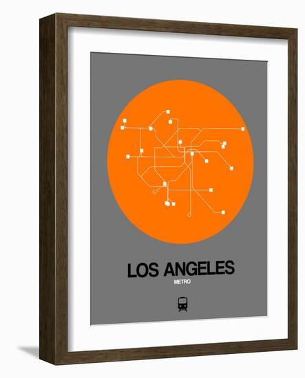 Los Angeles Orange Subway Map-NaxArt-Framed Art Print