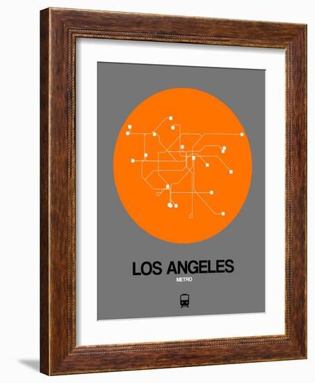 Los Angeles Orange Subway Map-NaxArt-Framed Art Print