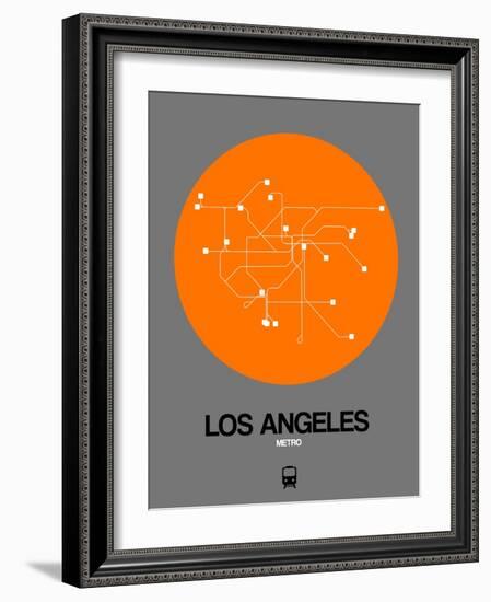 Los Angeles Orange Subway Map-NaxArt-Framed Art Print