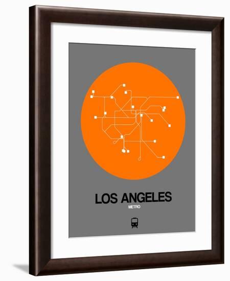 Los Angeles Orange Subway Map-NaxArt-Framed Art Print