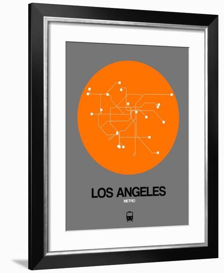 Los Angeles Orange Subway Map-NaxArt-Framed Art Print