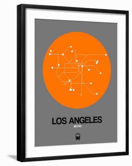 Los Angeles Orange Subway Map-NaxArt-Framed Art Print