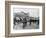 Los Angeles Police Officers Bicycling Past Broadway Storefronts-null-Framed Photographic Print