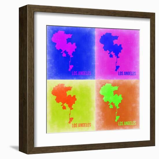 Los Angeles Pop Art Map 2-NaxArt-Framed Art Print