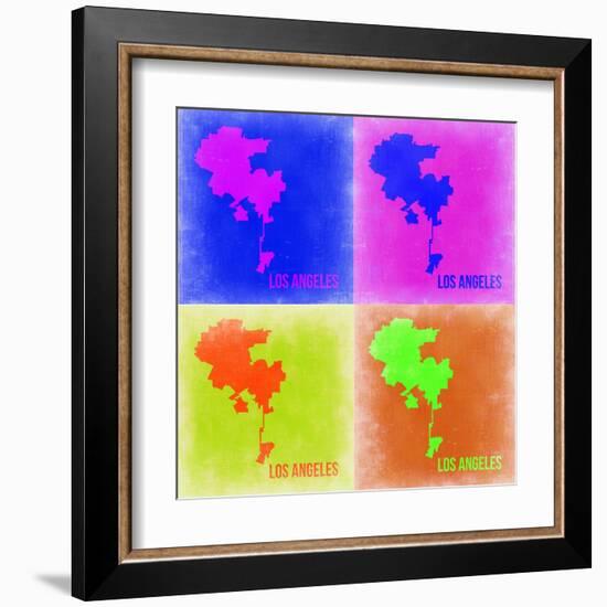 Los Angeles Pop Art Map 2-NaxArt-Framed Art Print