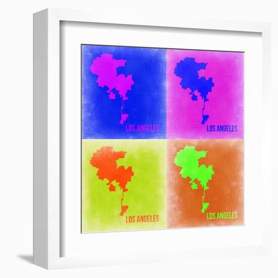 Los Angeles Pop Art Map 2-NaxArt-Framed Art Print