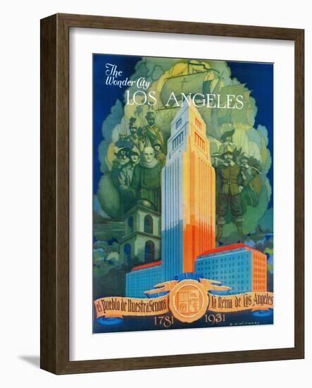 Los Angeles Promotional Poster - Los Angeles, CA-Lantern Press-Framed Art Print
