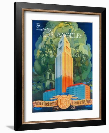 Los Angeles Promotional Poster - Los Angeles, CA-Lantern Press-Framed Art Print