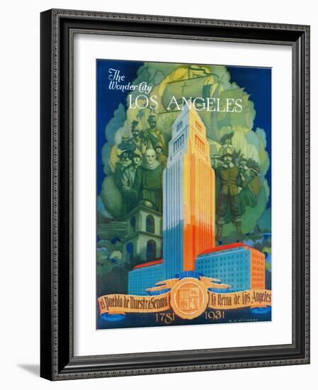 Los Angeles Promotional Poster - Los Angeles, CA-Lantern Press-Framed Art Print