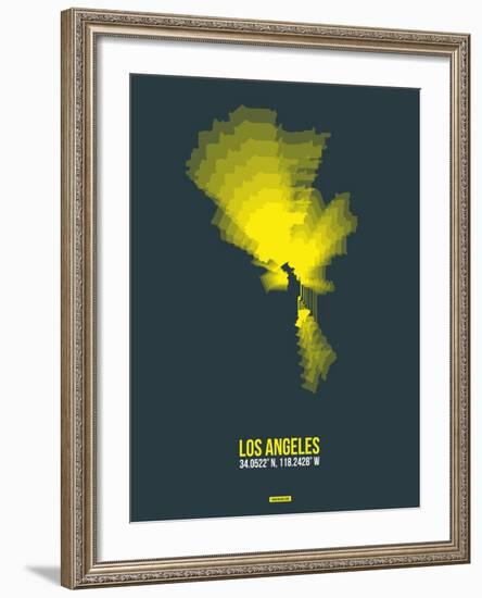 Los Angeles Radiant Map 1-NaxArt-Framed Art Print