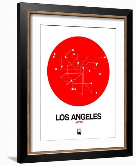 Los Angeles Red Subway Map-NaxArt-Framed Art Print