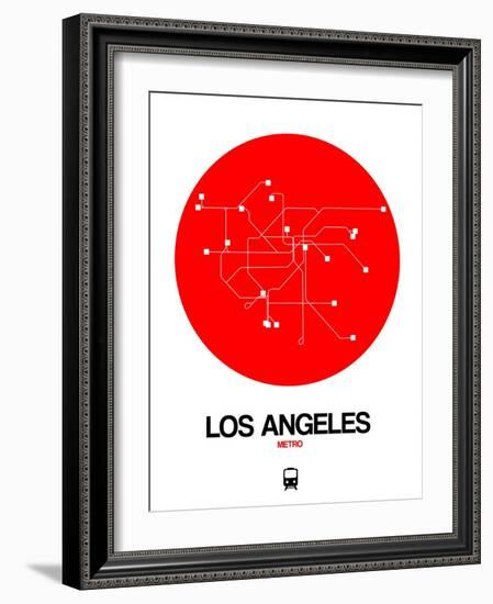 Los Angeles Red Subway Map-NaxArt-Framed Art Print