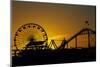 Los Angeles, Santa Monica, Ferris Wheel and Roller Coaster at Sunset-David Wall-Mounted Photographic Print