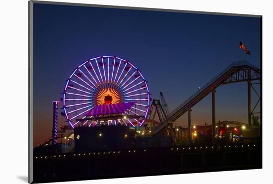 Los Angeles, Santa Monica, Ferris Wheel and Roller Coaster-David Wall-Mounted Photographic Print
