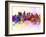 Los Angeles Skyline in Watercolor Background-paulrommer-Framed Art Print