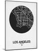 Los Angeles Street Map Black on White-NaxArt-Mounted Art Print