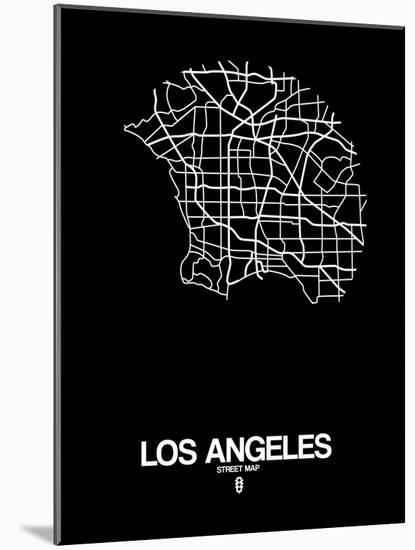 Los Angeles Street Map Black-null-Mounted Art Print