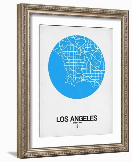 Los Angeles Street Map Blue-null-Framed Art Print