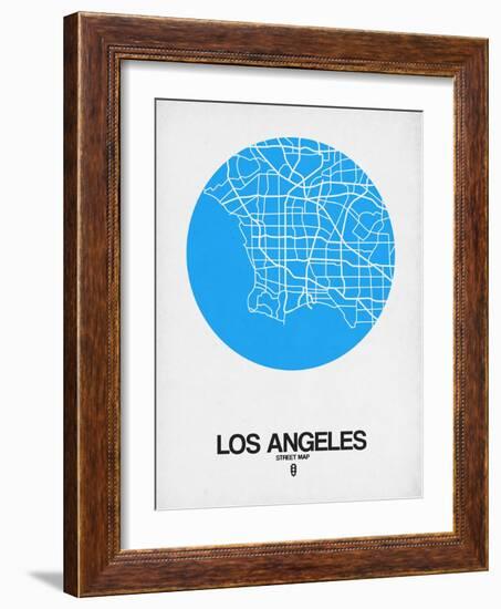Los Angeles Street Map Blue-null-Framed Art Print