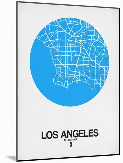Los Angeles Street Map Blue-null-Mounted Art Print