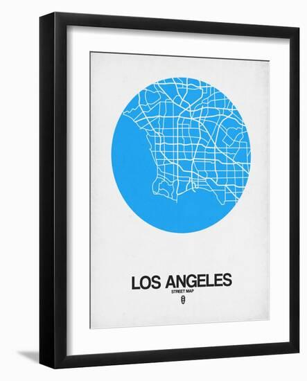 Los Angeles Street Map Blue-NaxArt-Framed Art Print