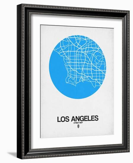 Los Angeles Street Map Blue-NaxArt-Framed Art Print