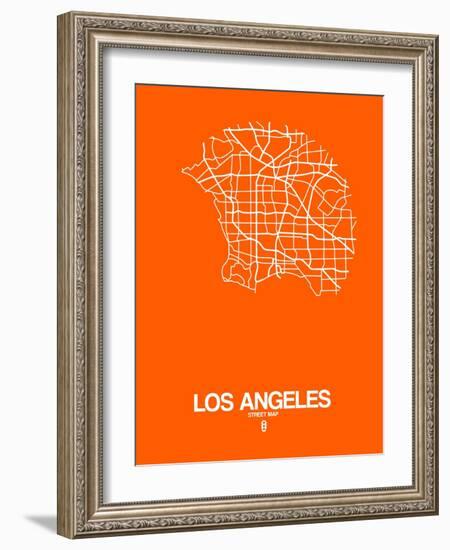 Los Angeles Street Map Orange-NaxArt-Framed Art Print