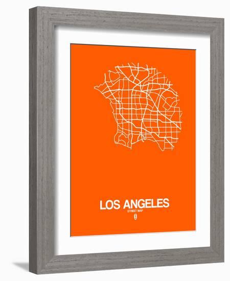 Los Angeles Street Map Orange-NaxArt-Framed Art Print