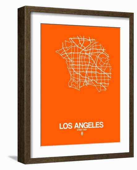 Los Angeles Street Map Orange-NaxArt-Framed Art Print