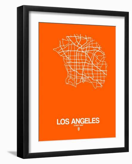 Los Angeles Street Map Orange-NaxArt-Framed Art Print