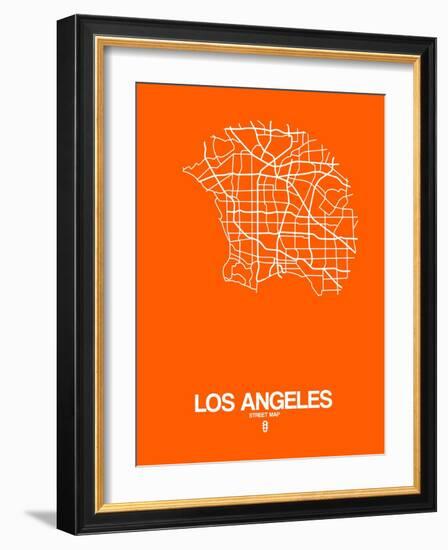 Los Angeles Street Map Orange-NaxArt-Framed Art Print