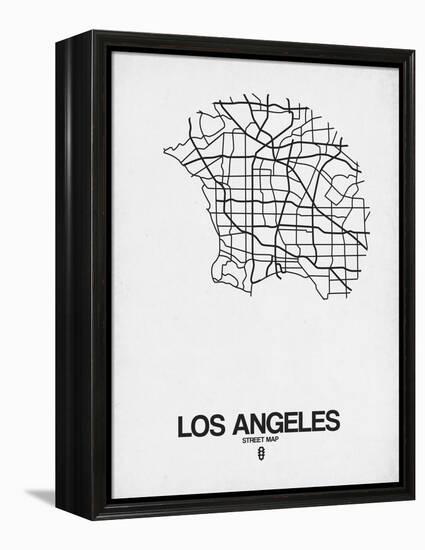 Los Angeles Street Map White-null-Framed Stretched Canvas