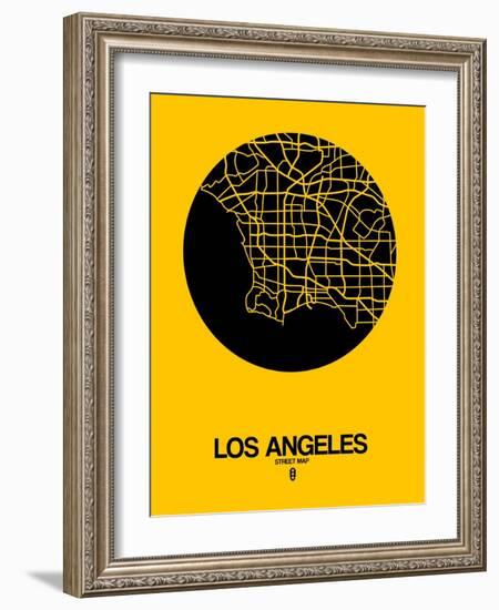 Los Angeles Street Map Yellow-null-Framed Art Print