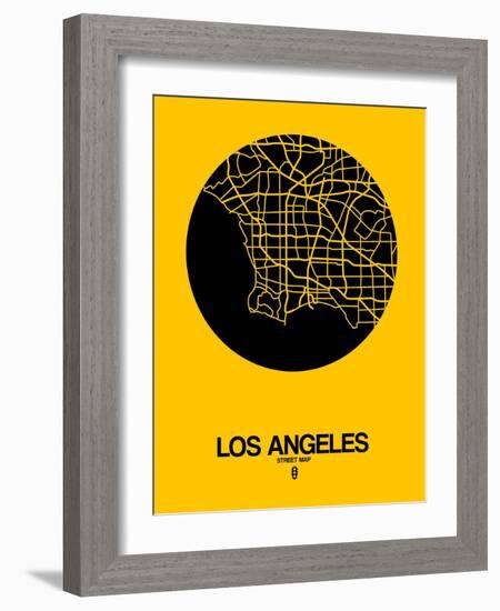 Los Angeles Street Map Yellow-null-Framed Art Print