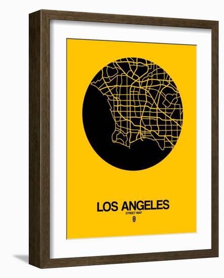 Los Angeles Street Map Yellow-null-Framed Art Print