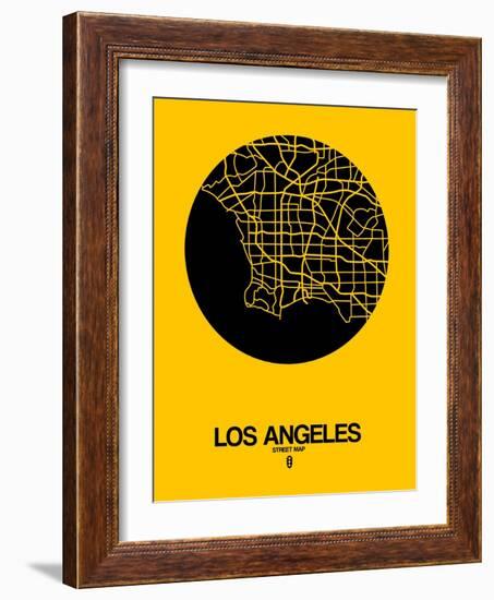 Los Angeles Street Map Yellow-null-Framed Art Print