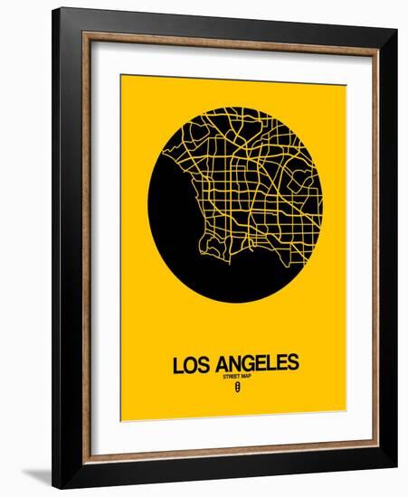 Los Angeles Street Map Yellow-null-Framed Art Print