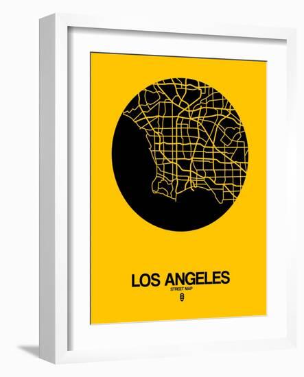 Los Angeles Street Map Yellow-null-Framed Art Print